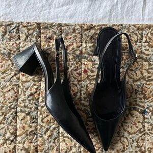 Schutz Elegant Black Slingback Heels